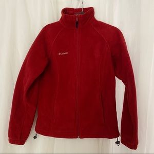 COLUMBIA Red Fleece Zip-up Jacket - size medium